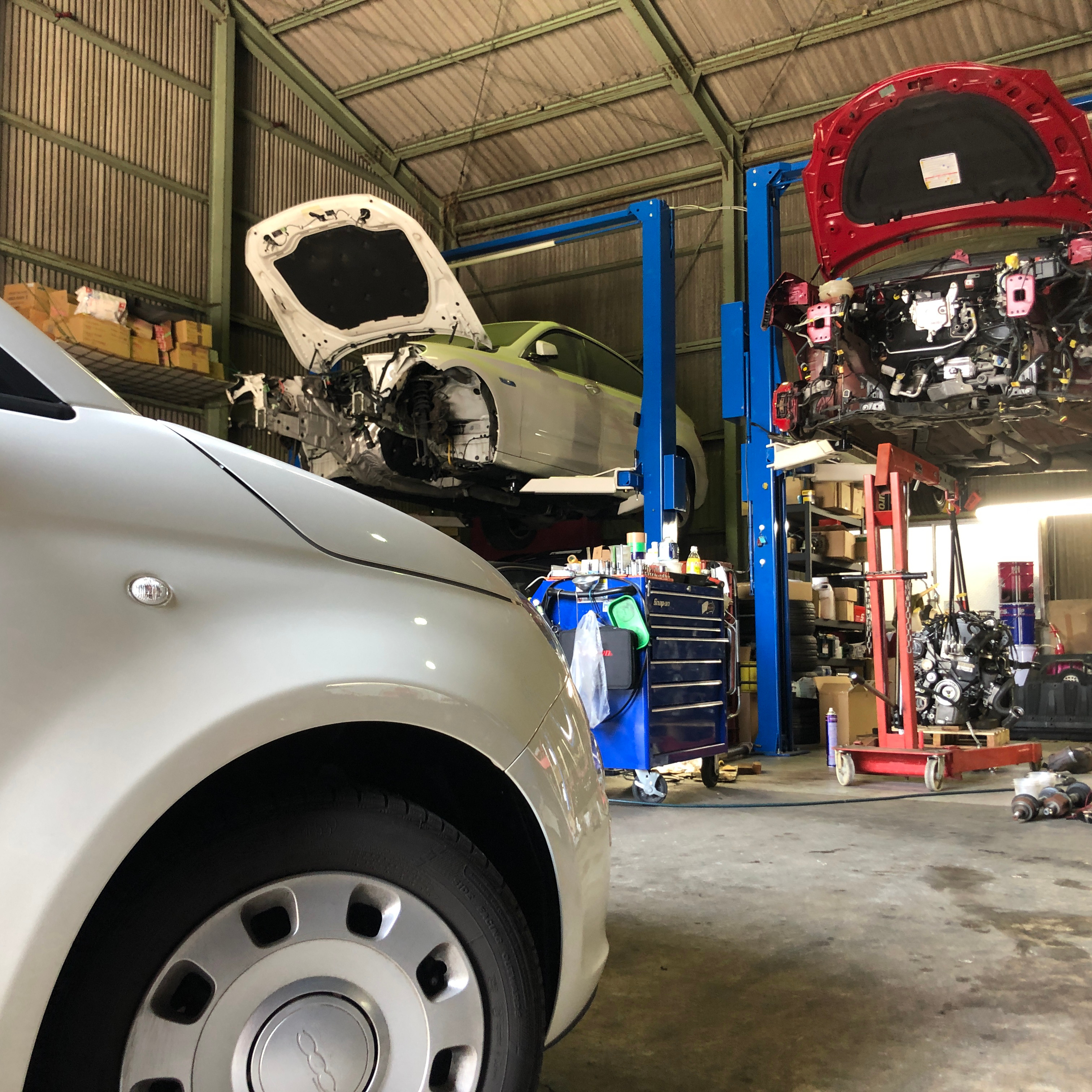 FIAT 500 チンクエチェント　修理の為、入院。。