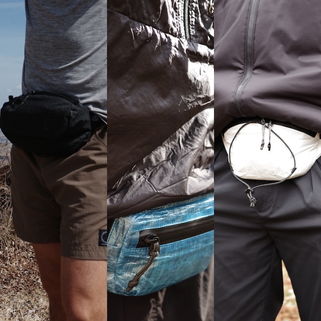 'Three waist packs'
