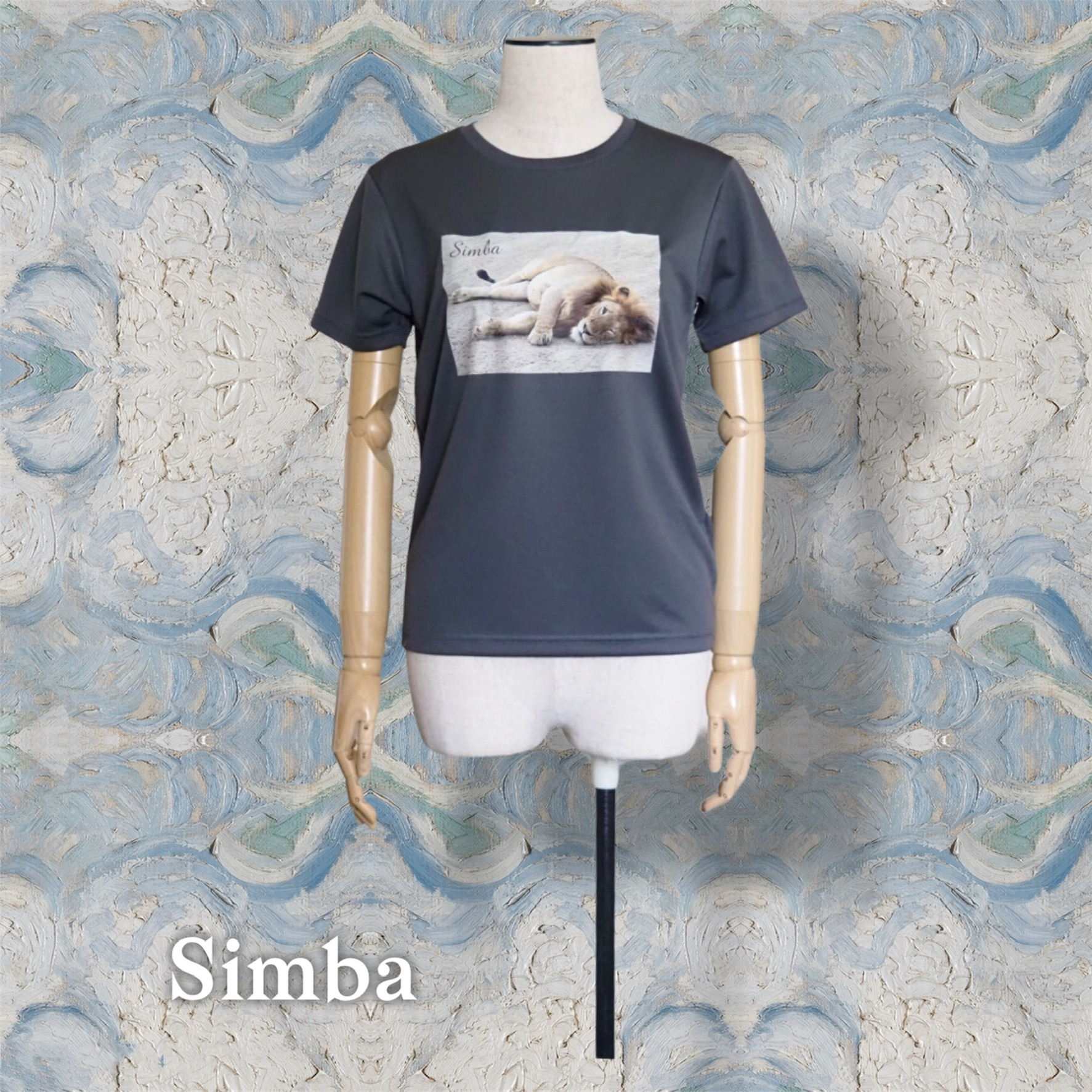 GLIMMER グリマー 4.4oz ドライTシャツ（レディース）ダークグレー ライオン