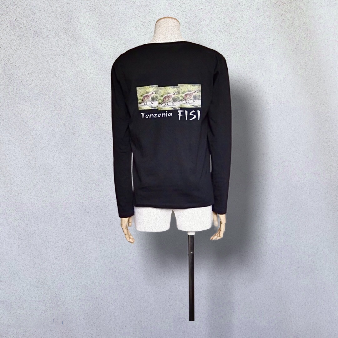 TRUSS 4.3oz スリムフィット Vネック長袖Tシャツ ブラック ハイエナ