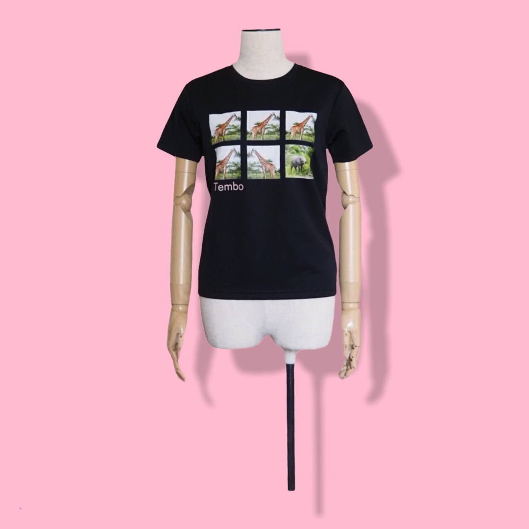 GLIMMER グリマー ドライTシャツ 4.4oz（レディース）ブラック マサイキリン アフリカゾ