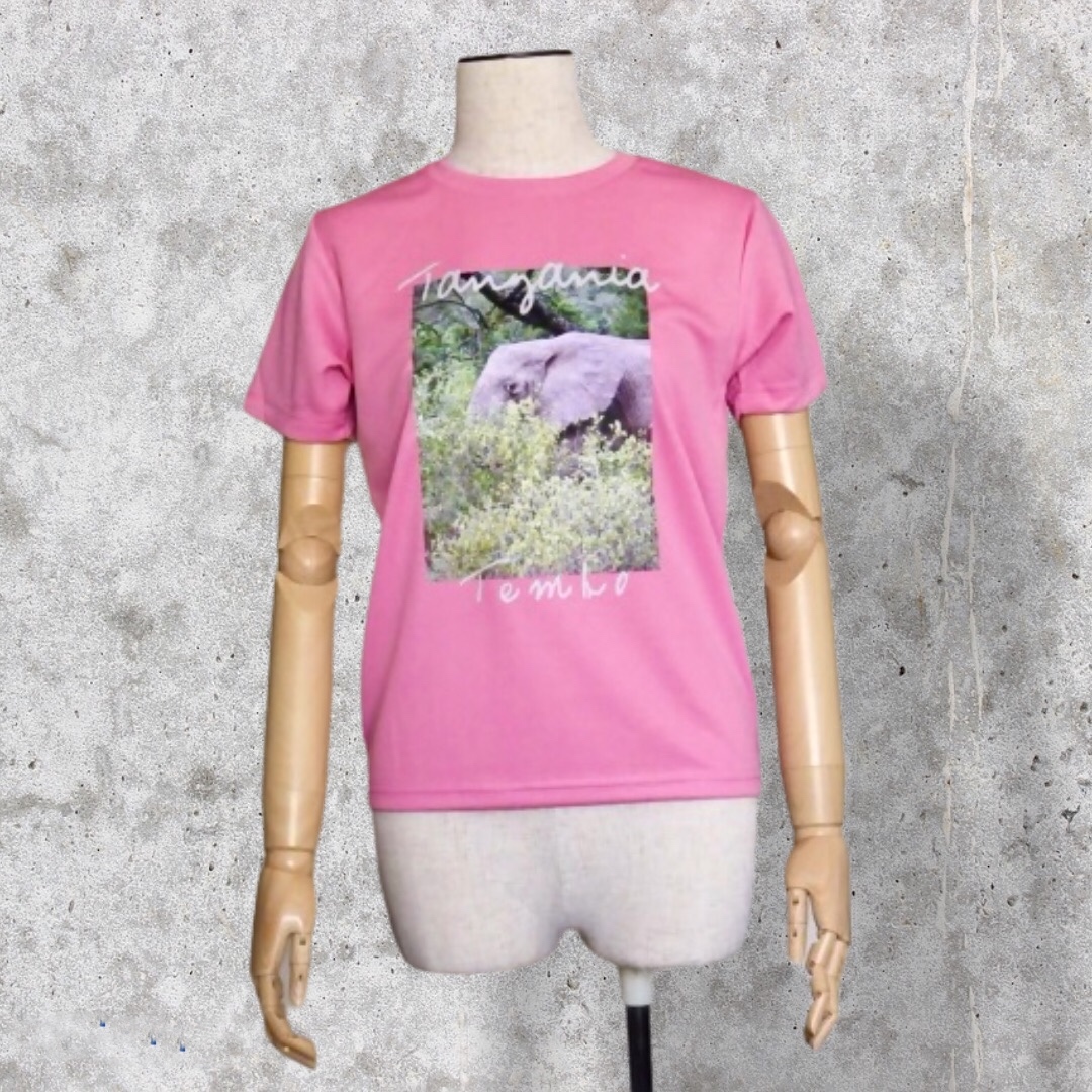 GLIMMER グリマー 4.4oz ドライ Tシャツ（レディース）ピンク　 アフリカゾウ