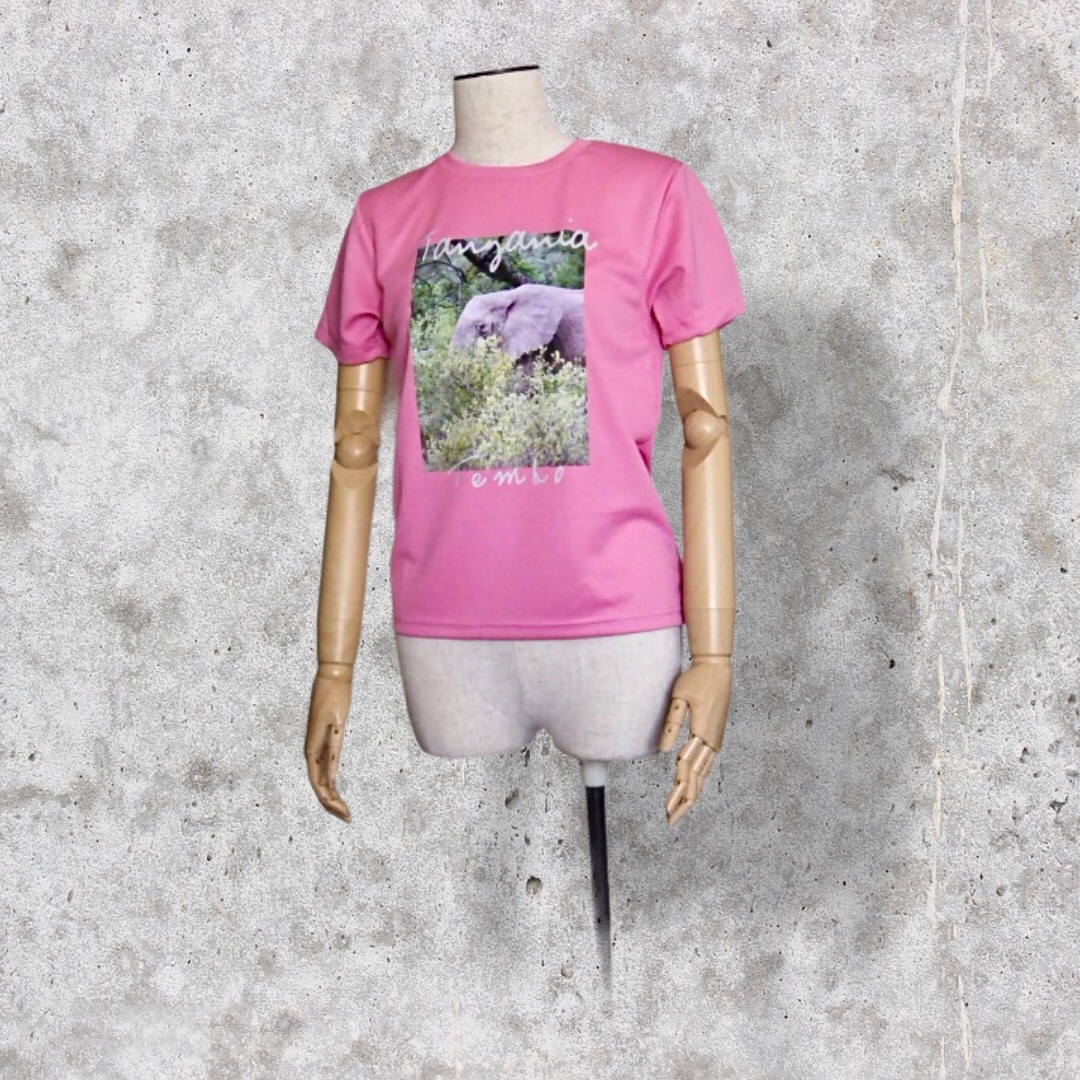 GLIMMER グリマー 4.4oz ドライTシャツ（レディース）ピンク　 アフリカゾウ