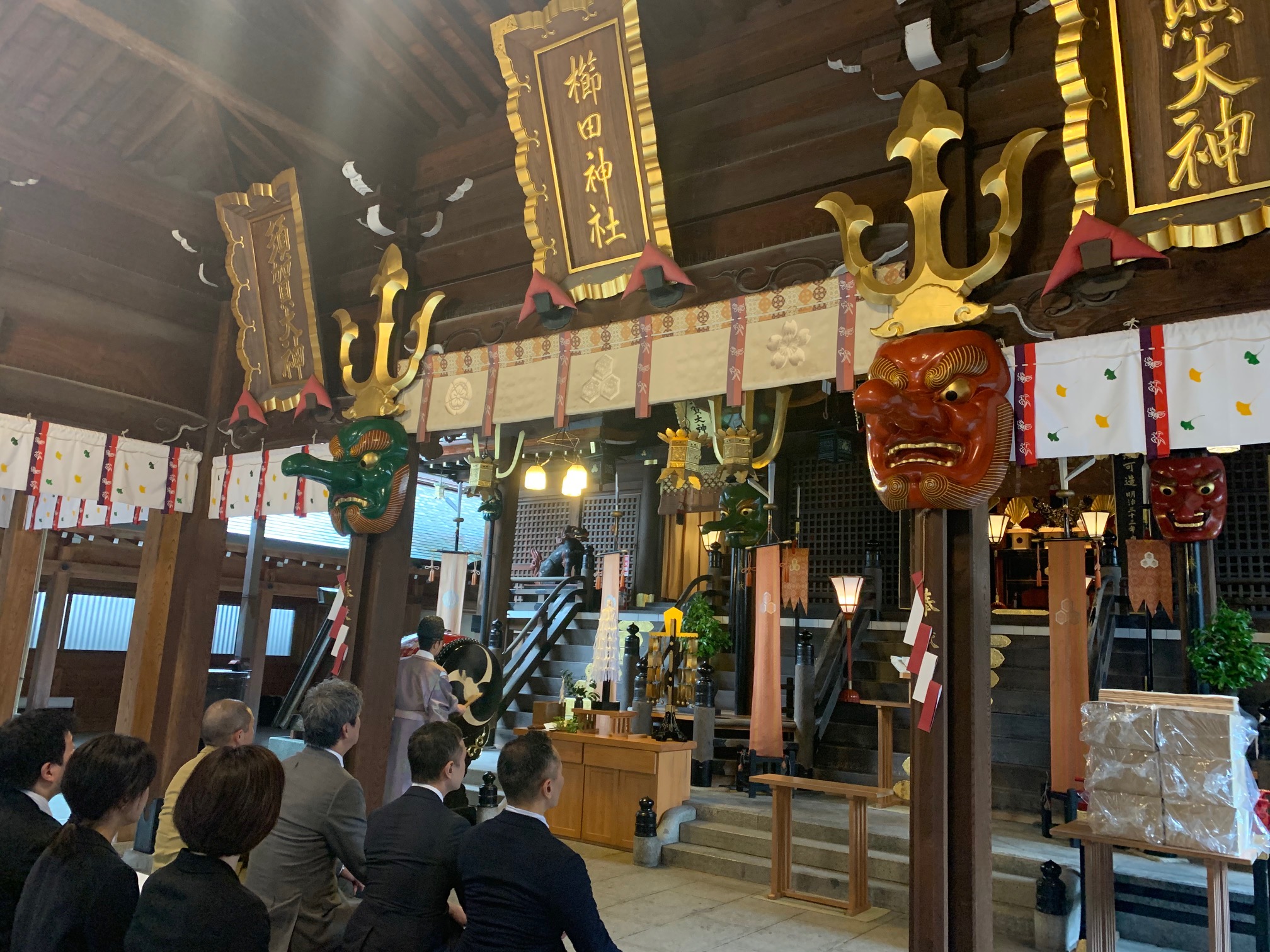 櫛田神社にて、「番外・祇園饅頭」包み紙のお祓いが執り行われました