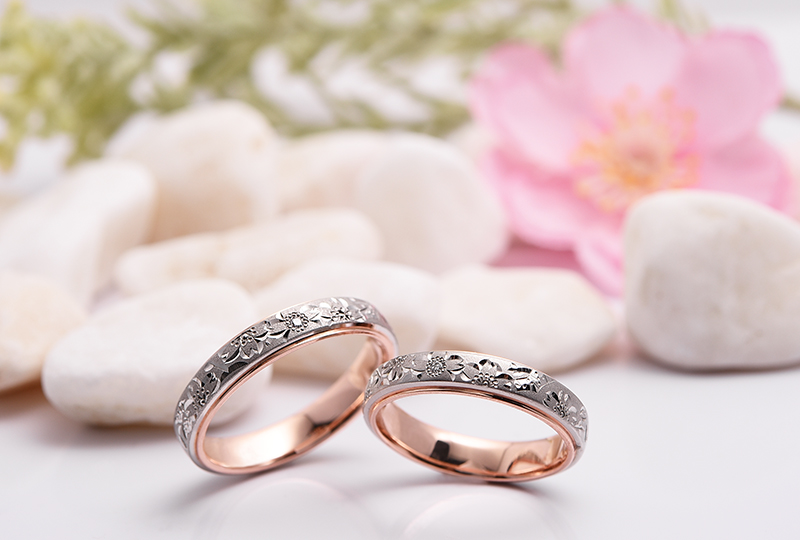 桜の季節に桜の結婚指輪を・・・♡