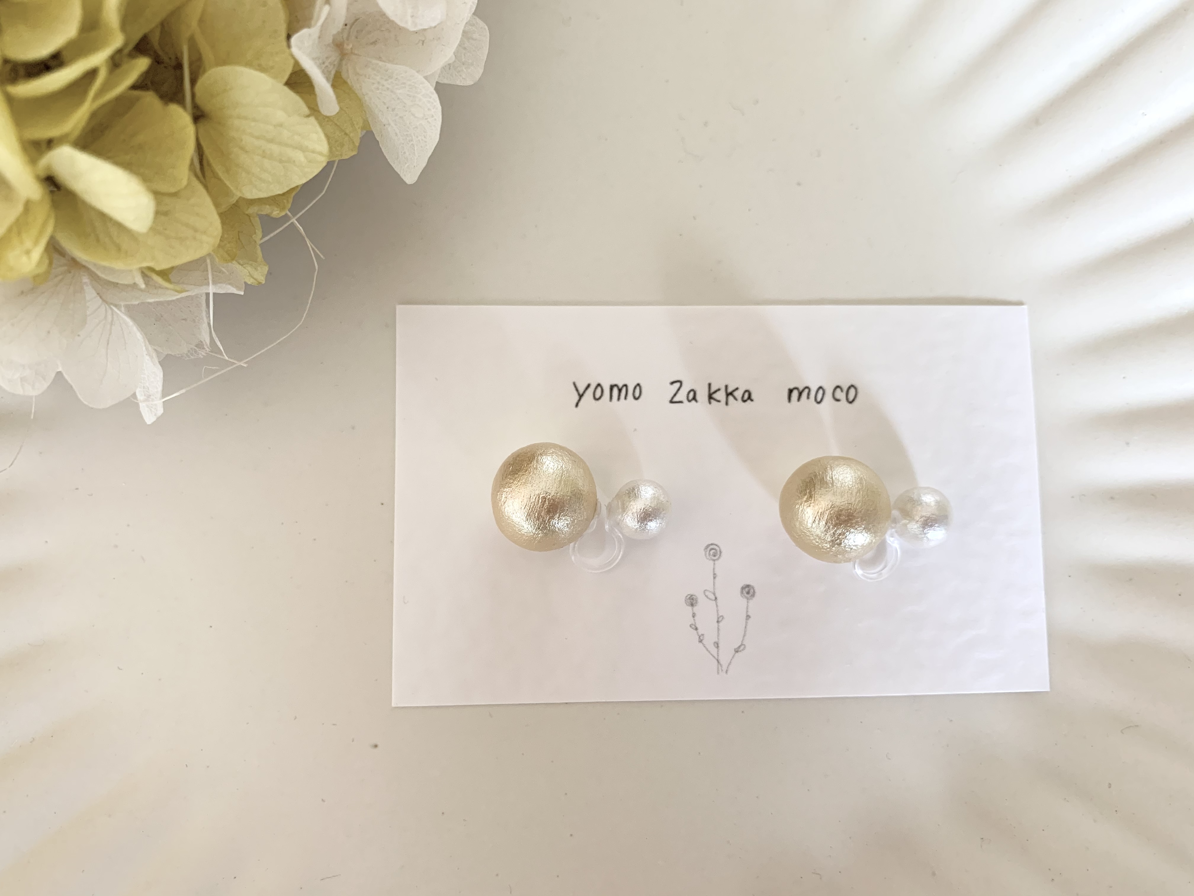 コットンパールのピアス/イヤリング追加しました