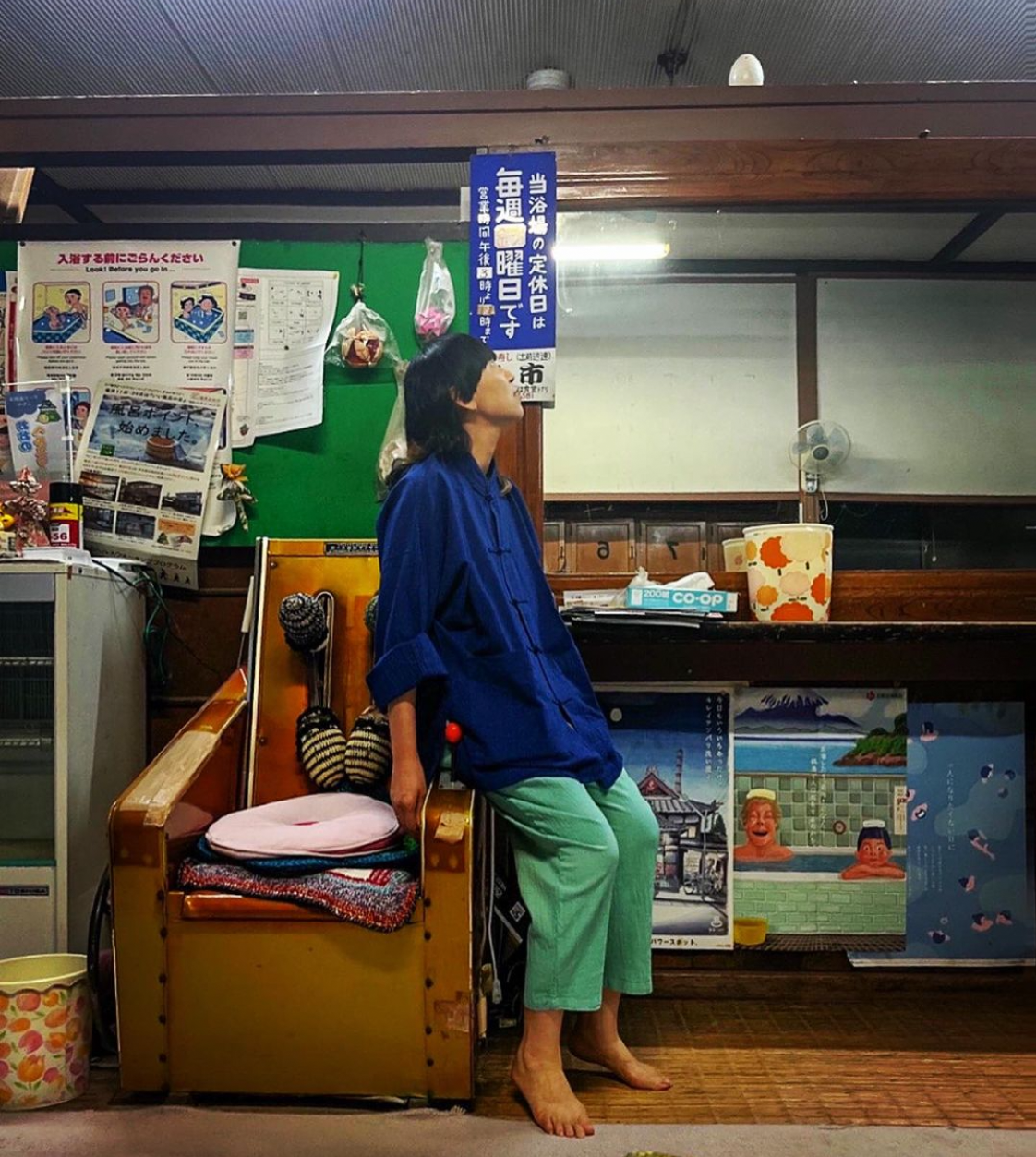 生地厚チャイナシャツ