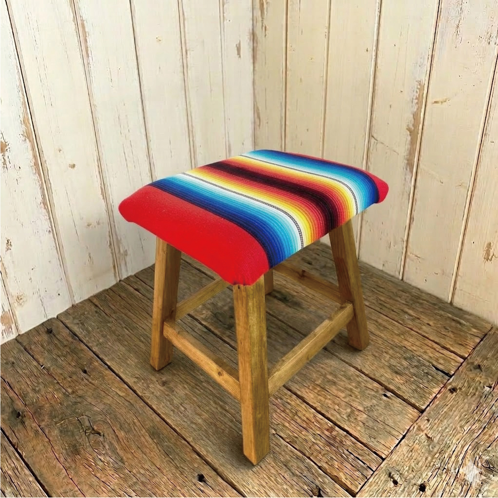 西海岸インテリア ネイティブ柄 サラぺ クッションスツール