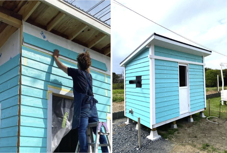 1.5坪のサウナ小屋をDIY　外壁貼り　⑨