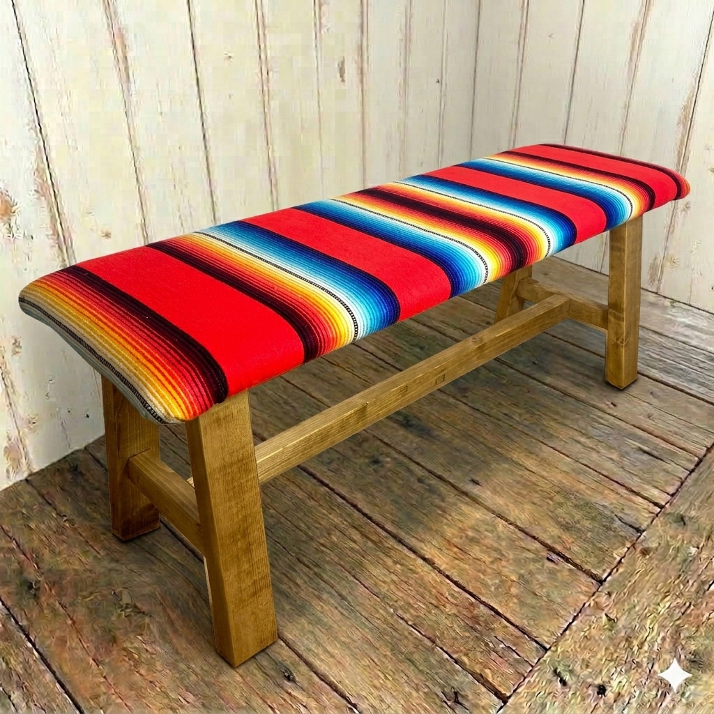 西海岸インテリア　ネイティブ柄　サラぺ　クッションベンチ