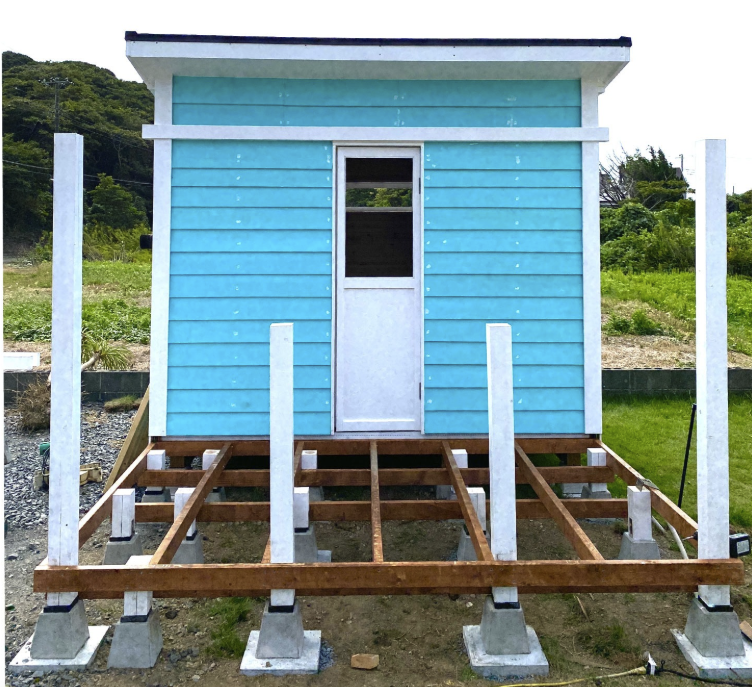 1.5坪のサウナ小屋をDIY　外気浴ができるウッドデッキ&屋根制作　⑩