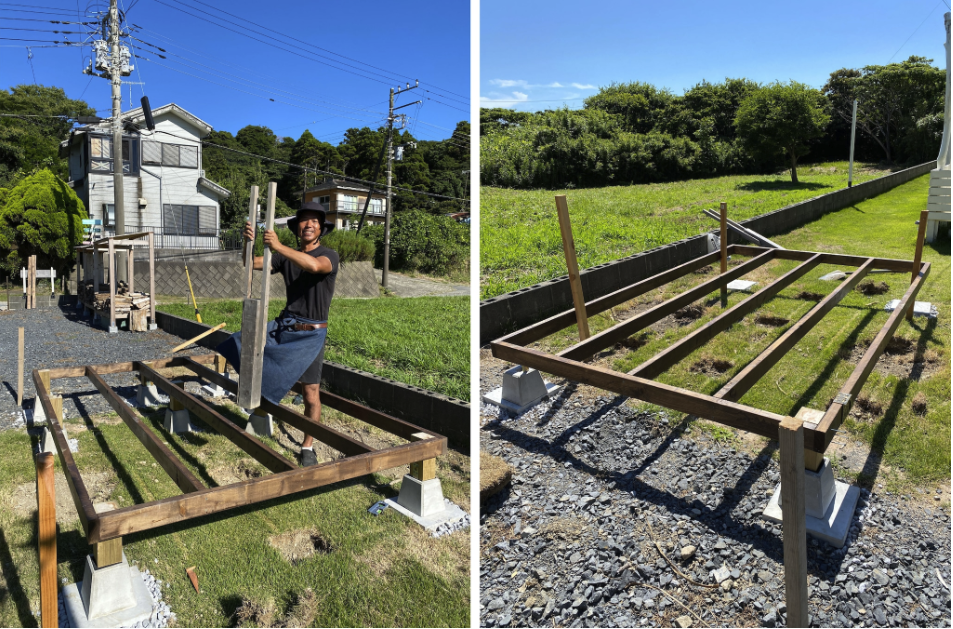 1.5坪のサウナ小屋をDIY　基礎、床制作　①