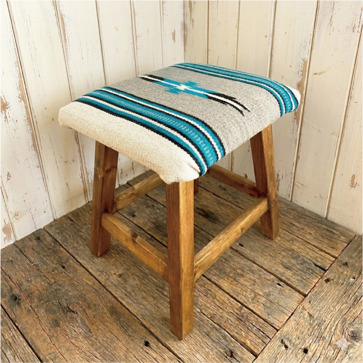 西海岸インテリア メキシカンラグ ネイティブ&オルテガ柄スツール(全3色)