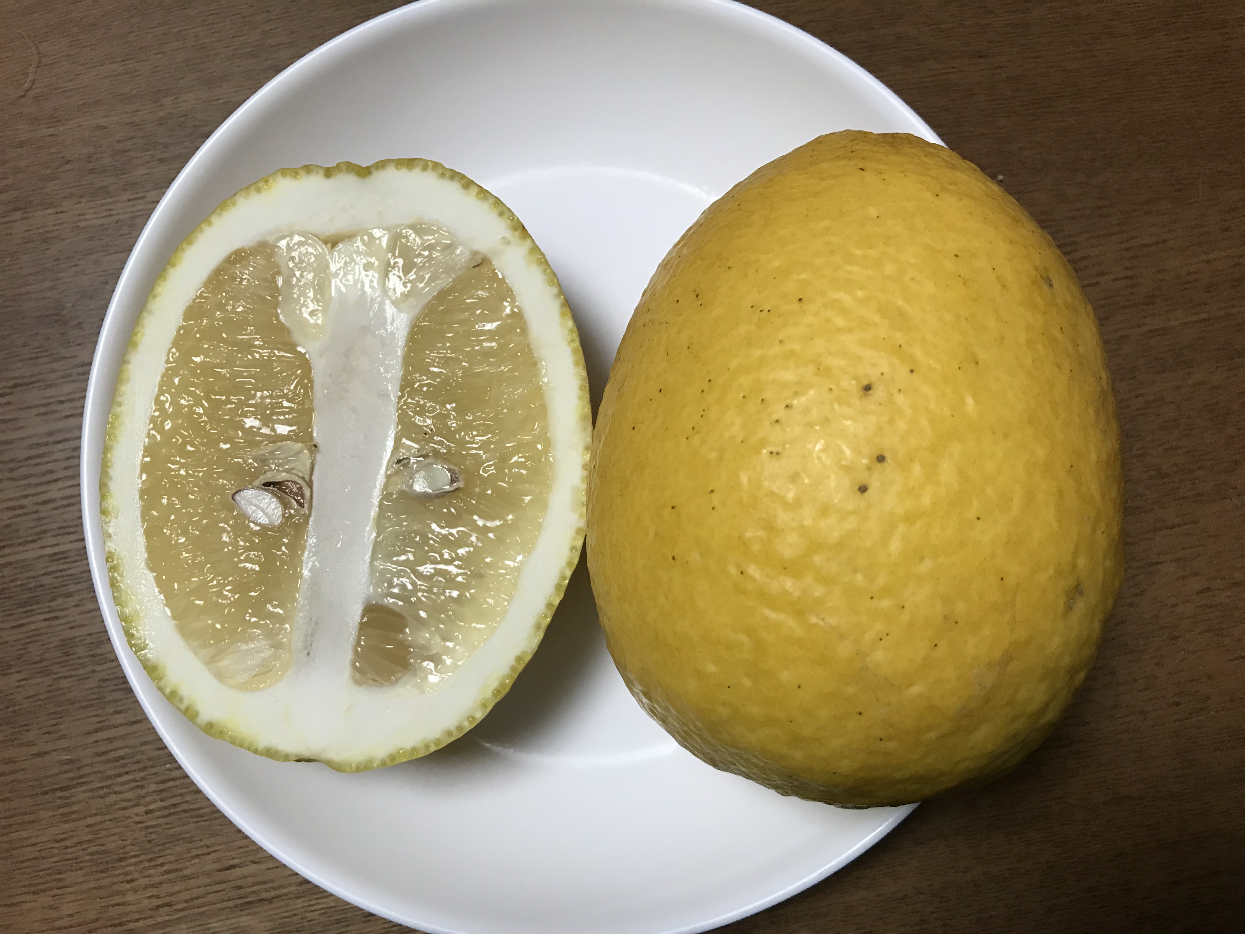 ラグビーボールのような形の弓削瓢柑