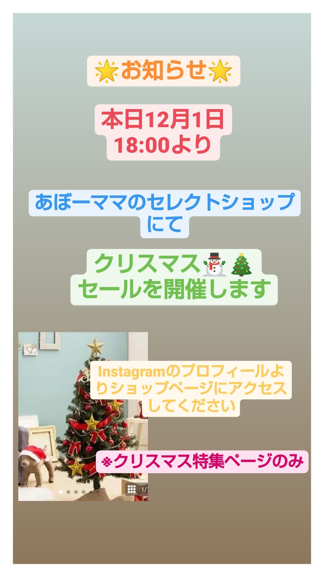 🎄クリスマスセールのお知らせ🌟