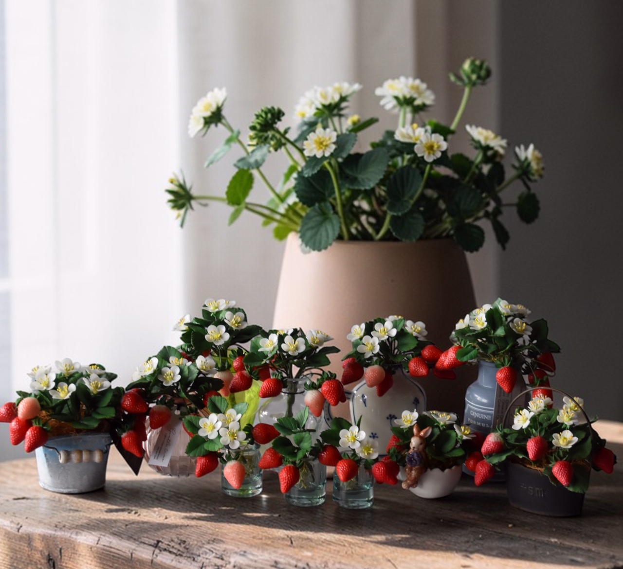 【苺】ころんと可愛い苺のクレイフラワー