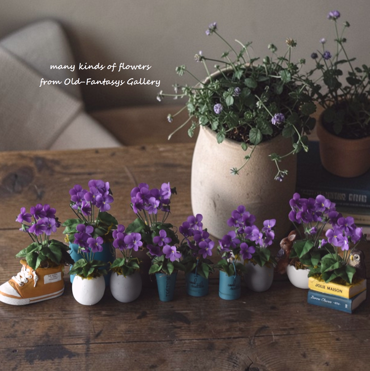 【スミレ】小さな春を飾る すみれのクレイフラワー