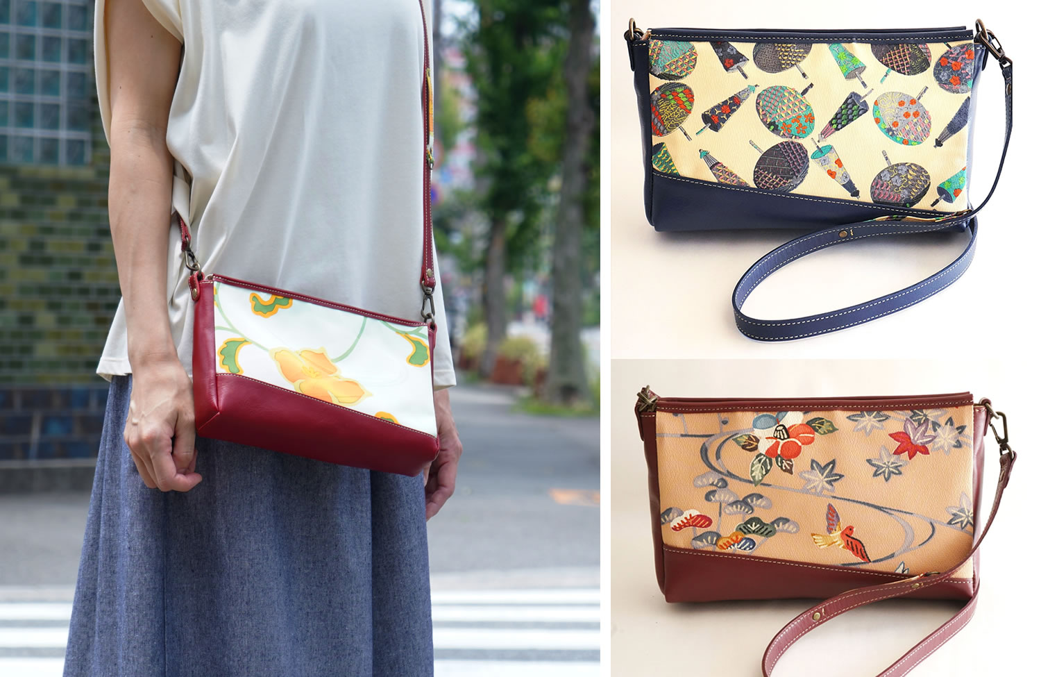 ✨定価3,7万円✨栃木レザー×西陣織 最高級ハンドバッグ 和装バッグ