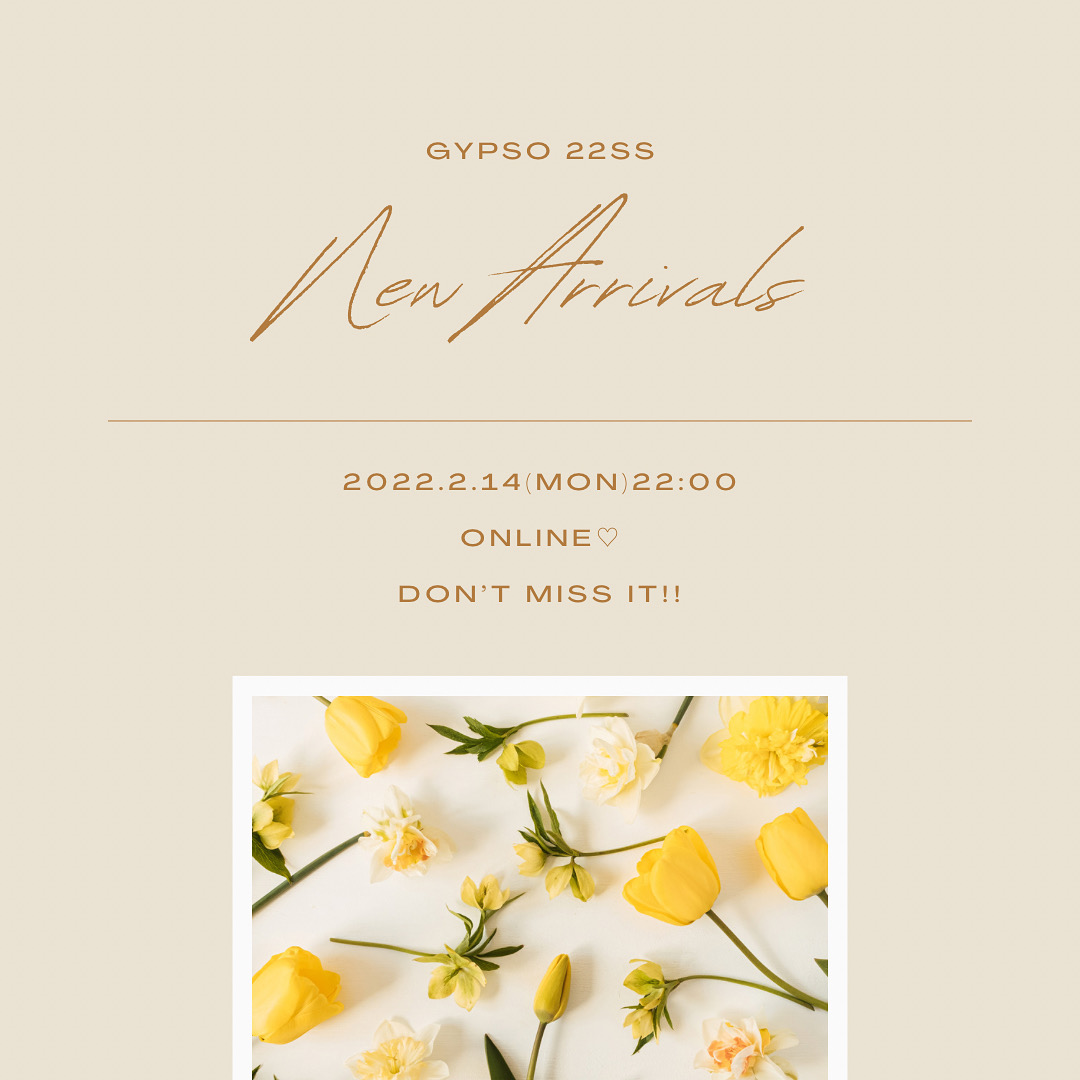 【NEW ARRIVALS】2.14(mon)22:00 Online