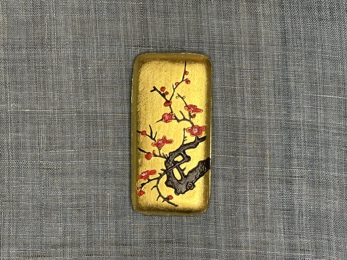 金巻き　極上油煙漆墨　紅梅