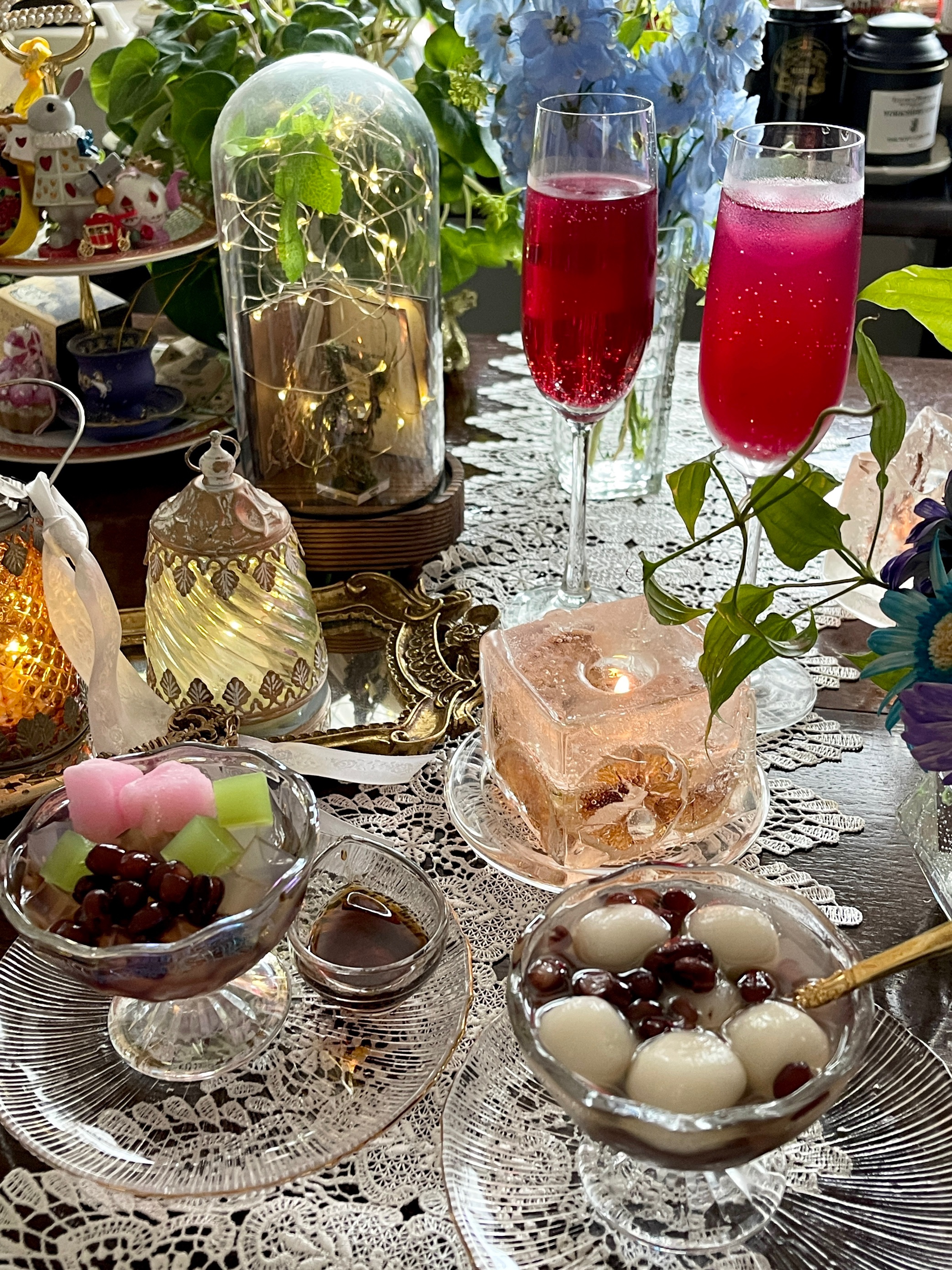 紫蘇ジュースと和菓子