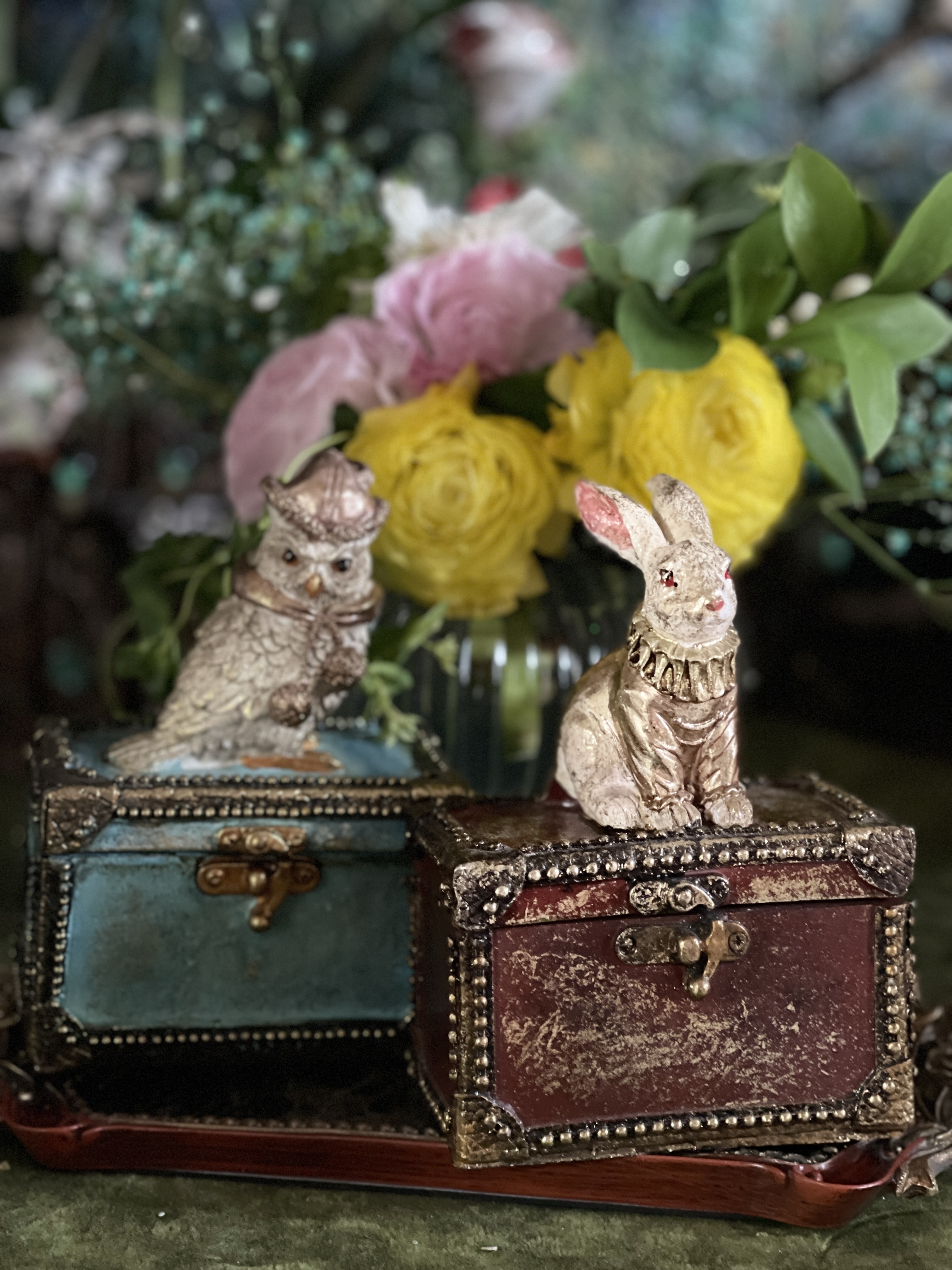 うさぎとフクロウ！ヴィンテージ風BOX