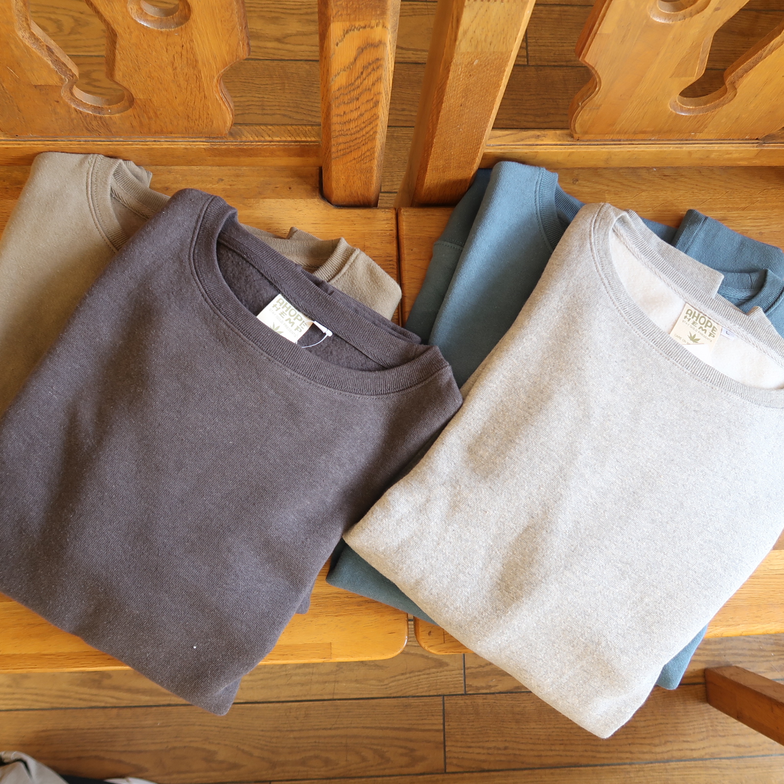 ヘンプ&コットンスウェットシャツ入荷