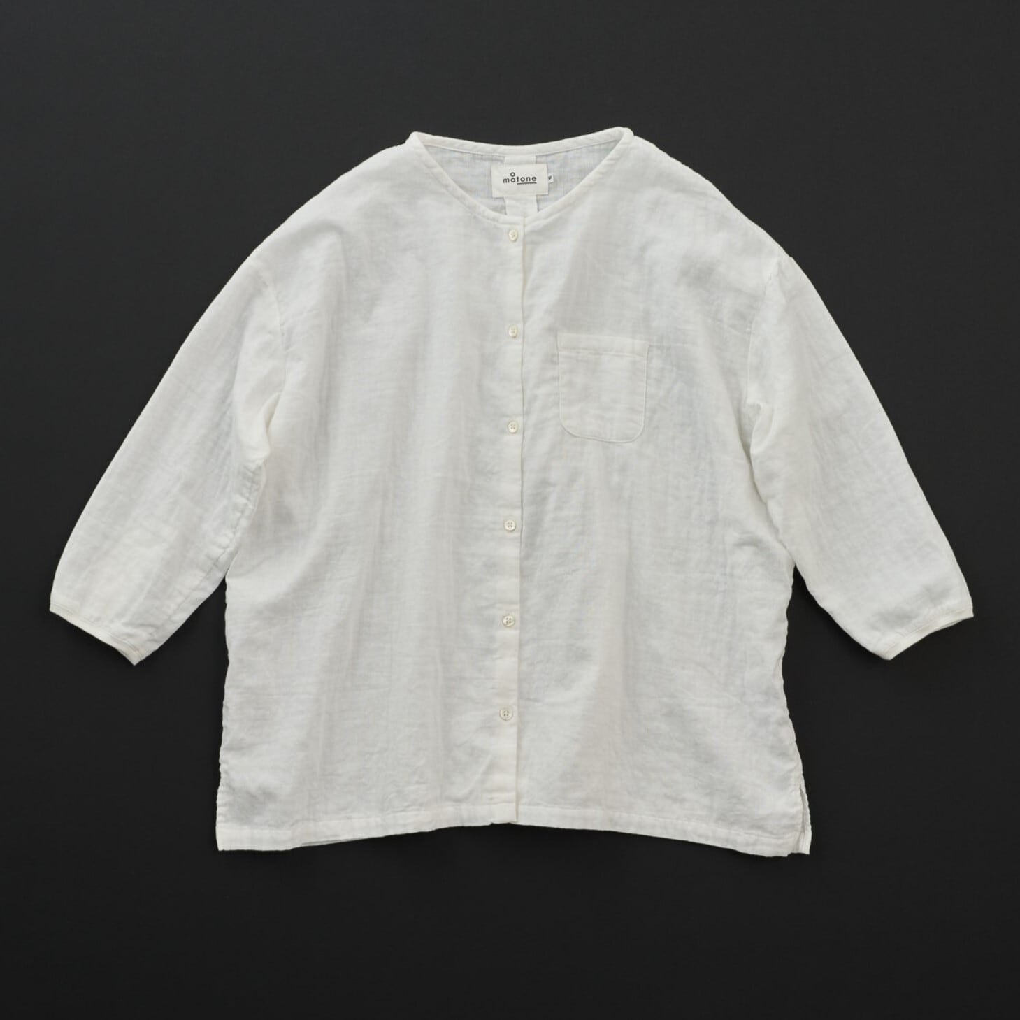 レディス ノーカラーシャツ2nd 9分袖