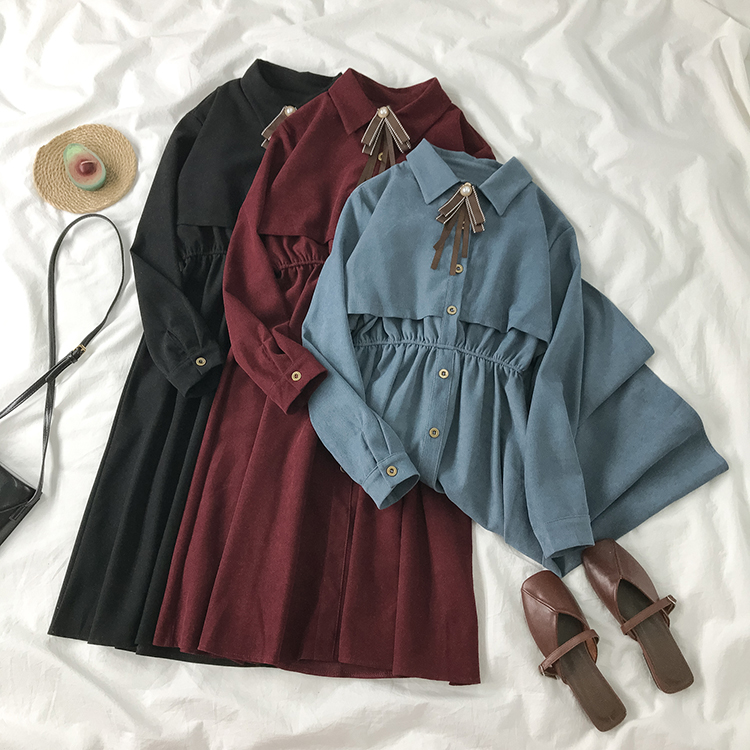 【3color】スウィートフレンチロングワンピース　Aラインワンピ