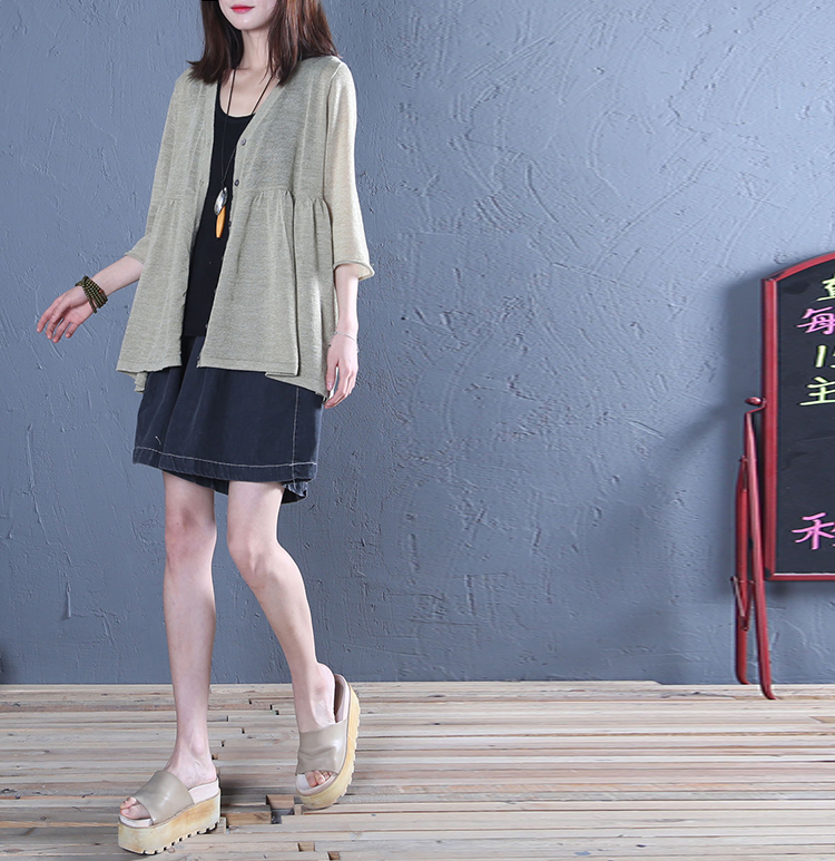 七分袖ニットカーディガンワンピース