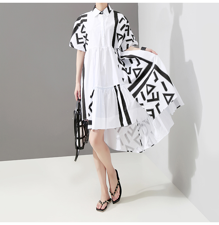 ルーズデザインシャツワンピース　ホワイト