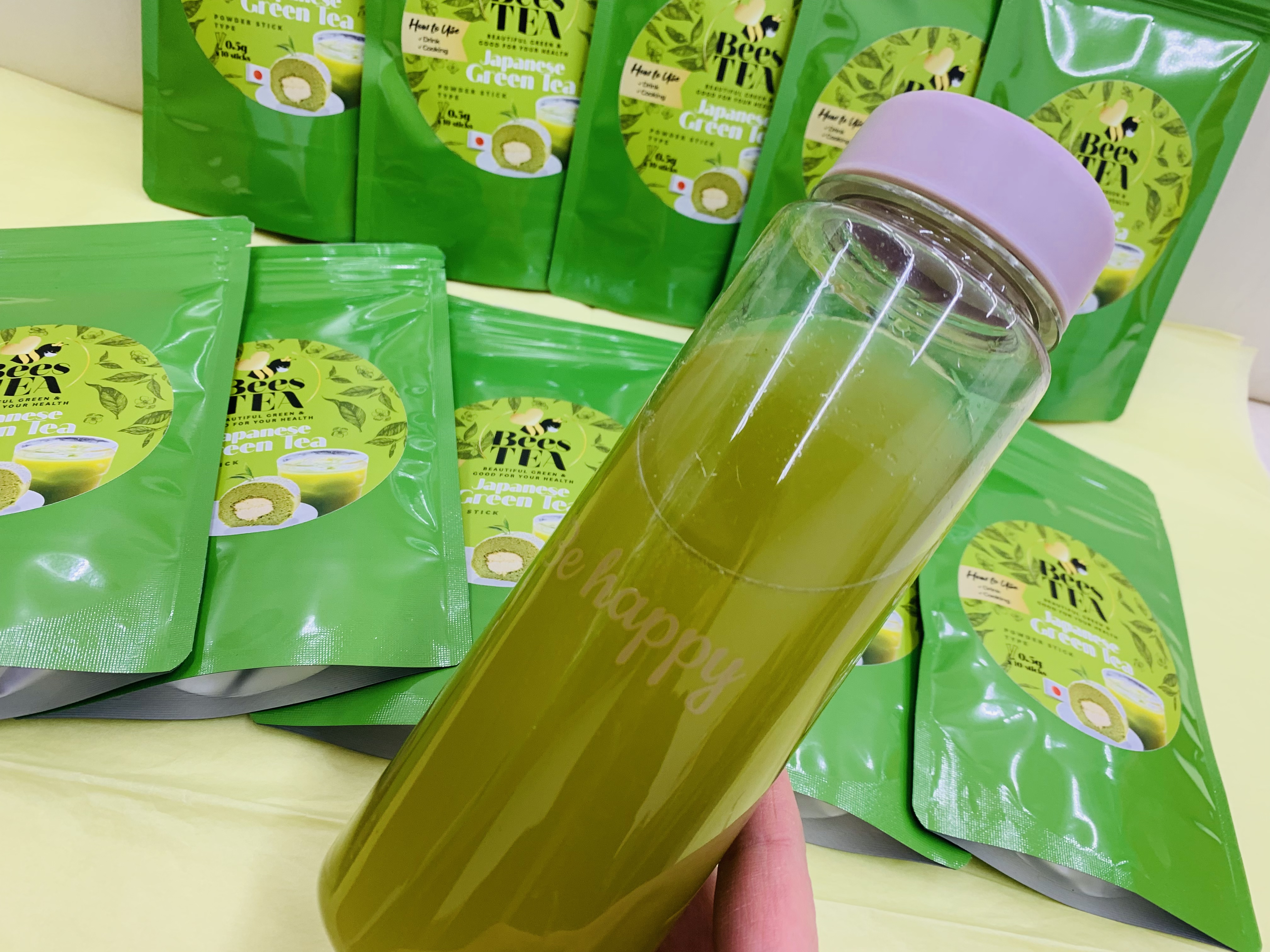水筒には粉末緑茶を♪