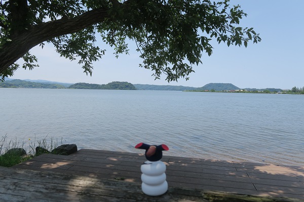 日本一広大な湖山池とともに