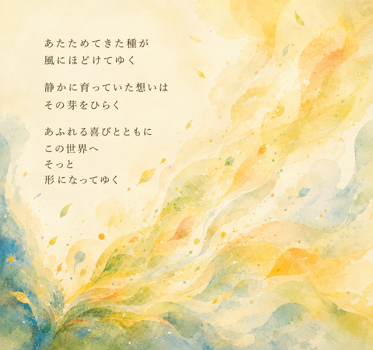 あたためてきた種が、風にほどけてゆく