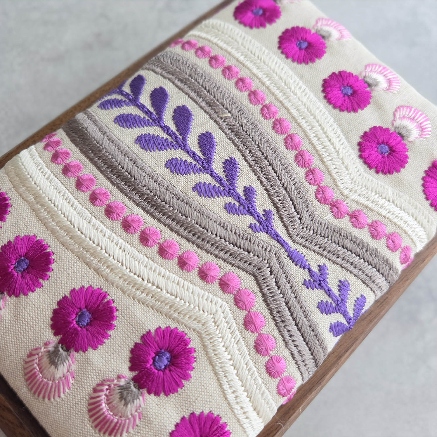 ヨーロッパの刺繍生地で作る、個性的で特別なジュエリーボックス