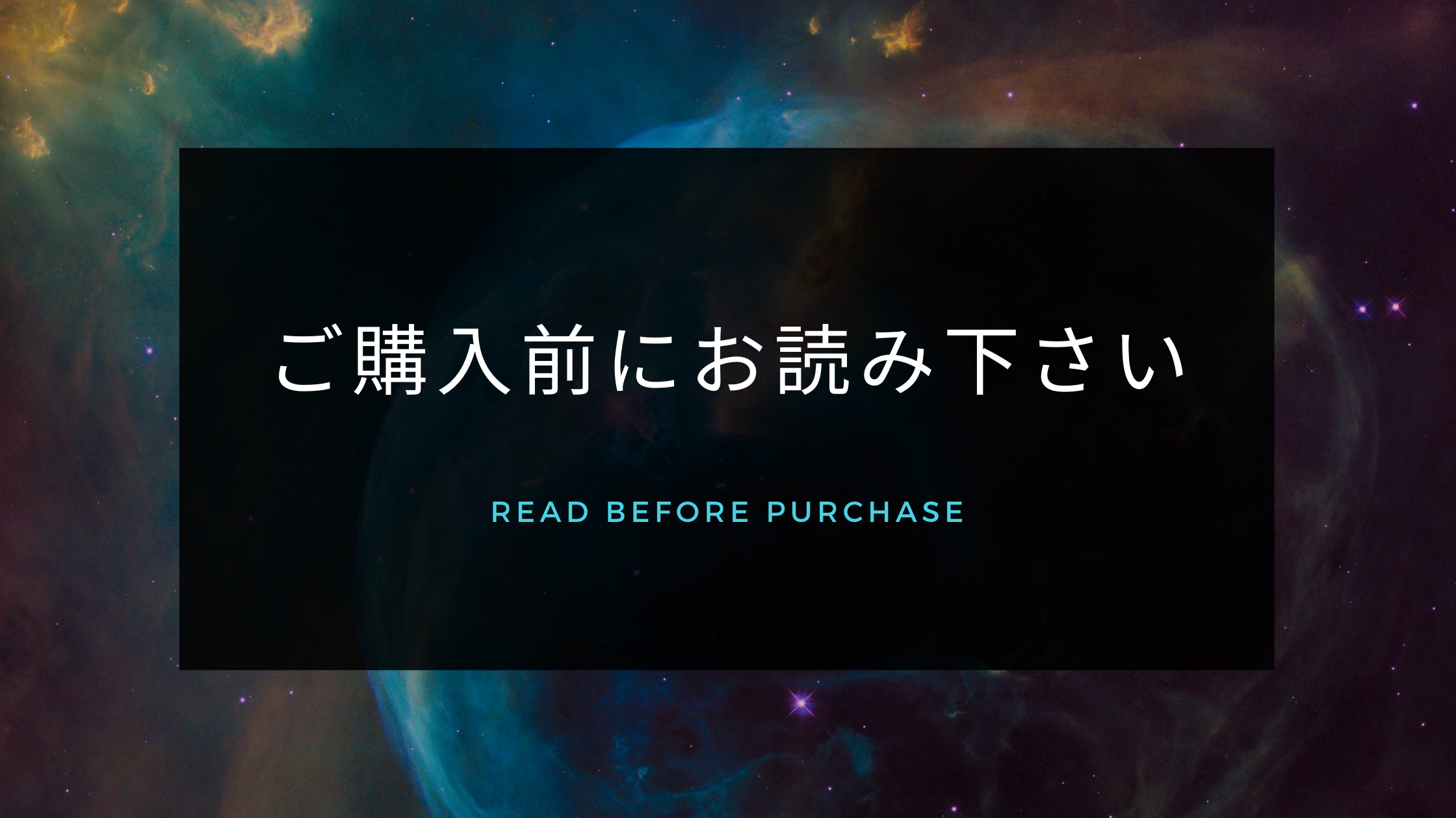 ご購入前にお読み下さい