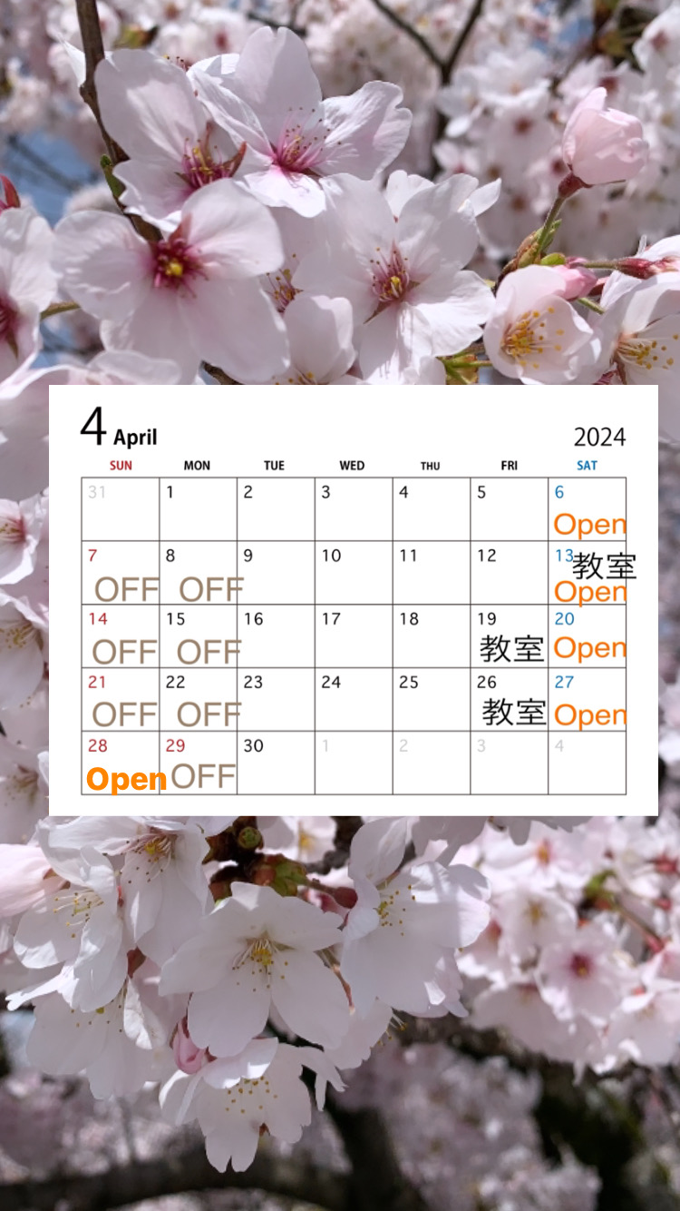 〜　✴︎４月のお知らせ✴︎ 〜