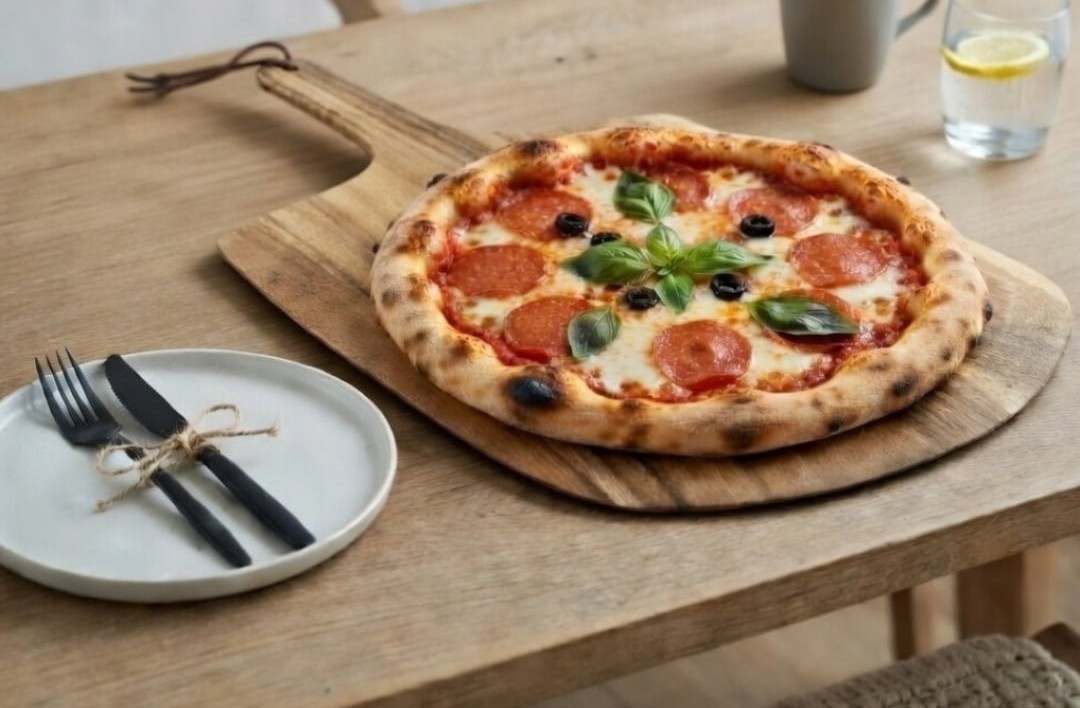 60%OFFSALE🍕手作りピザも注文ピザもお洒落に楽しむ大型アカシアピザプレート