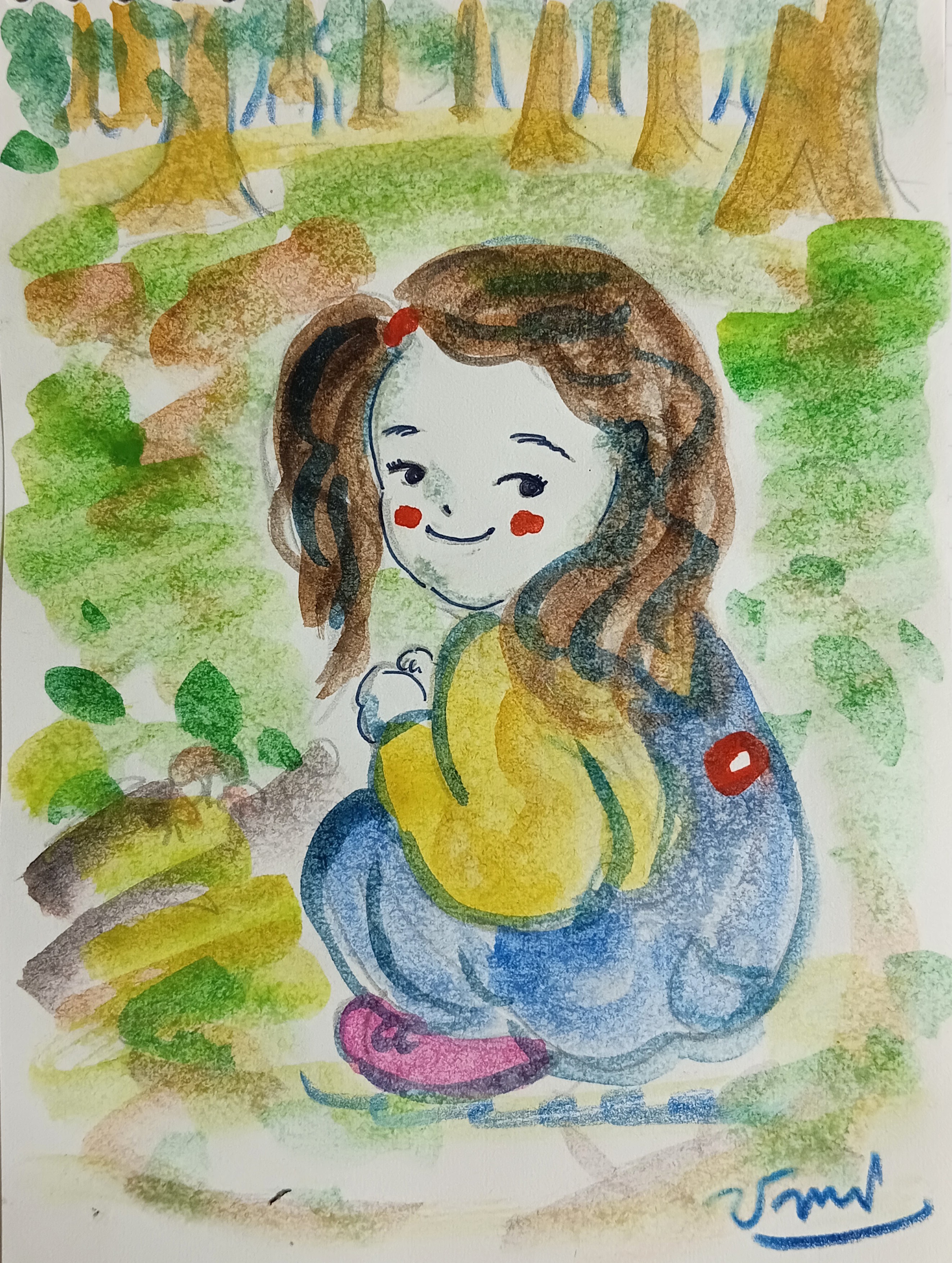 ■画家の子育て絵日記　vol.35「クッションを作る」
