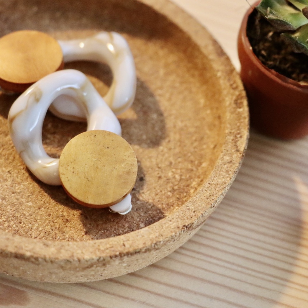 12.15 wood stone earrings 