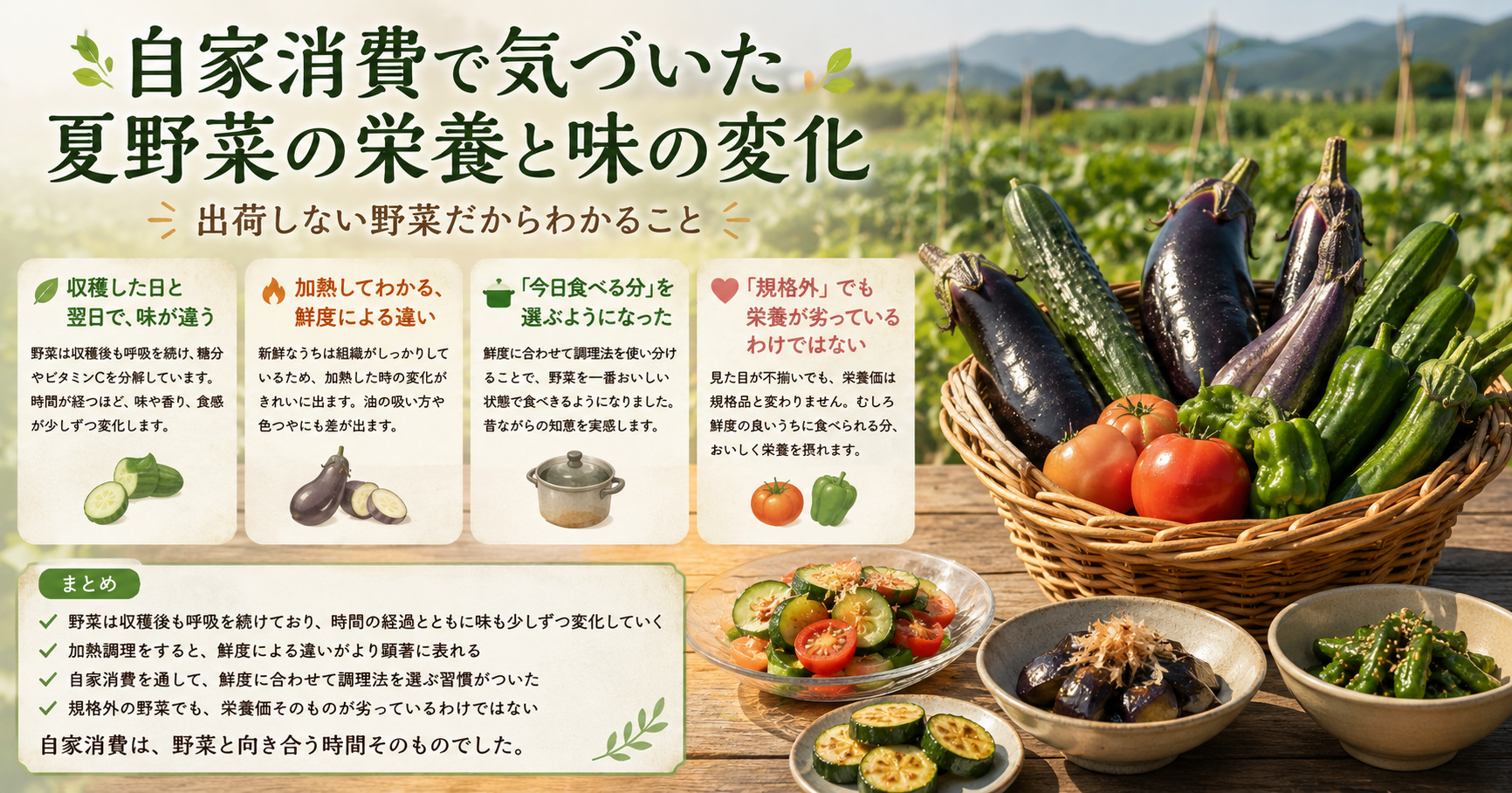 採れたては、やっぱり違う。農家の自家消費で感じた夏野菜の変化