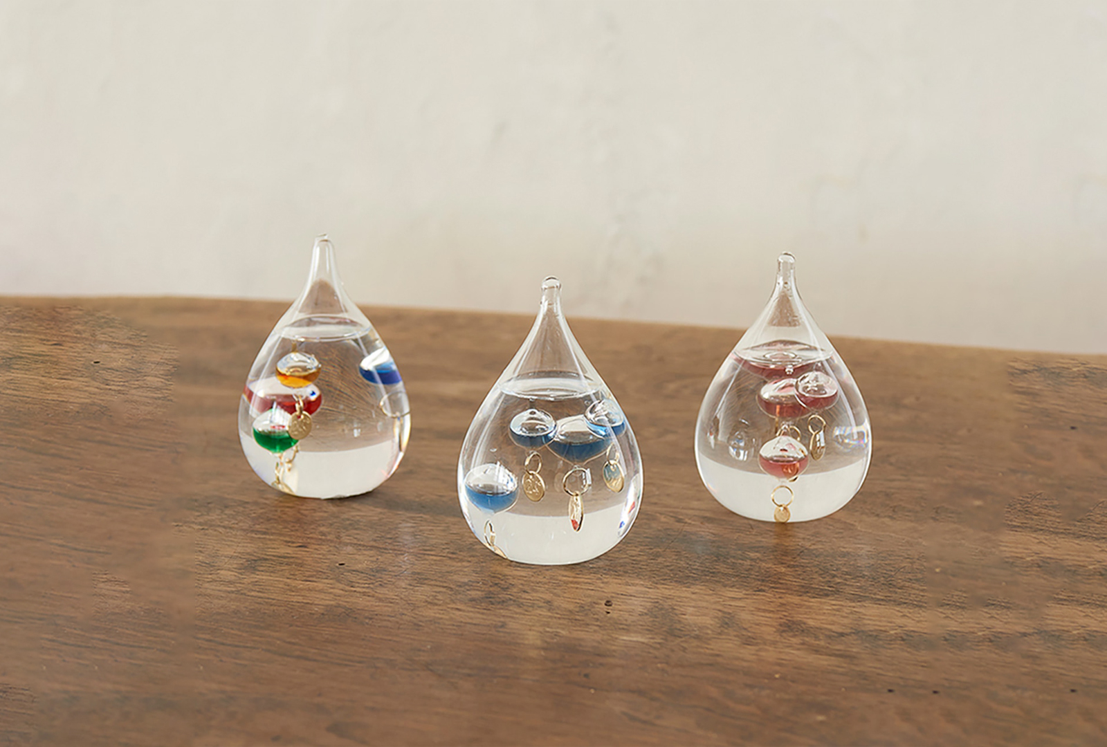 🌟 ガラスフロート温度計 しずくSS