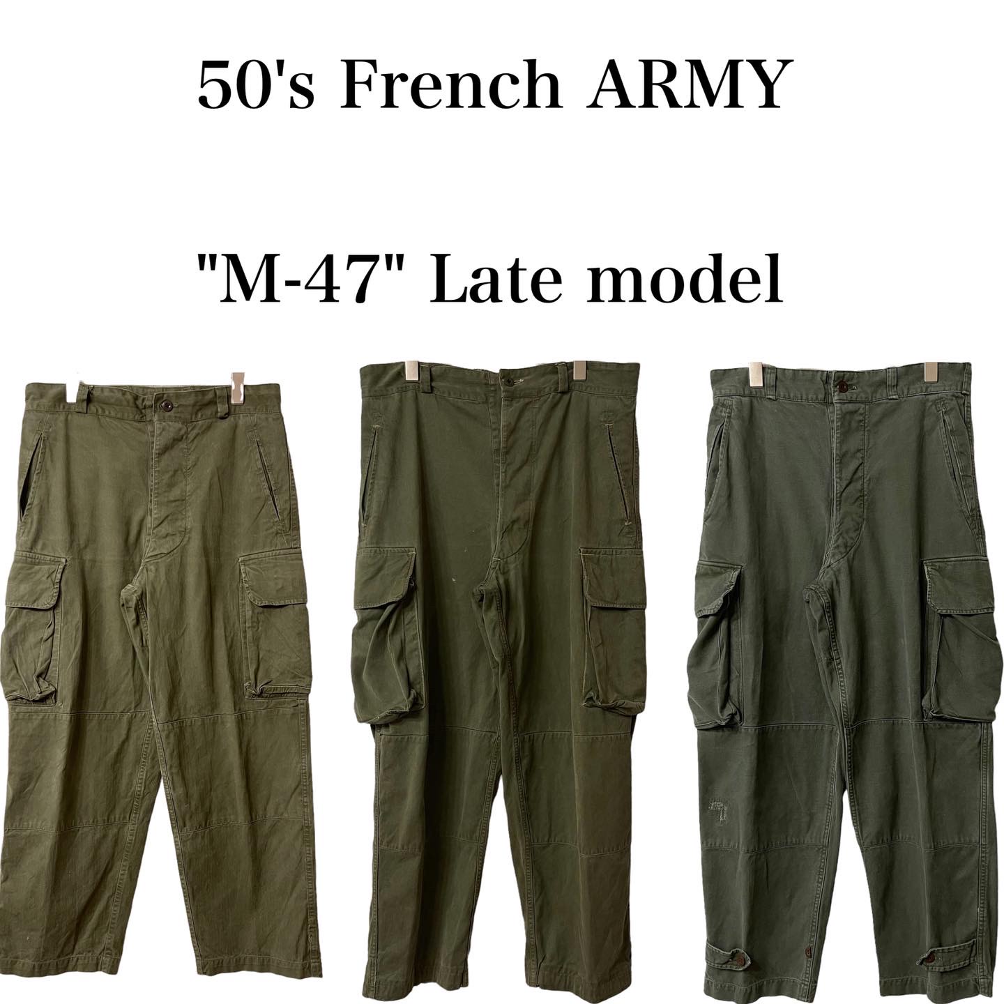 50's French ARMY M-47 cargo pants発売開始‼️