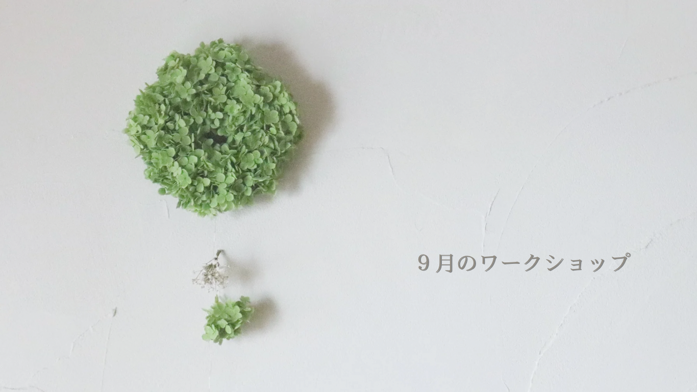 《2024.8.22》9月のワークショップのご案内