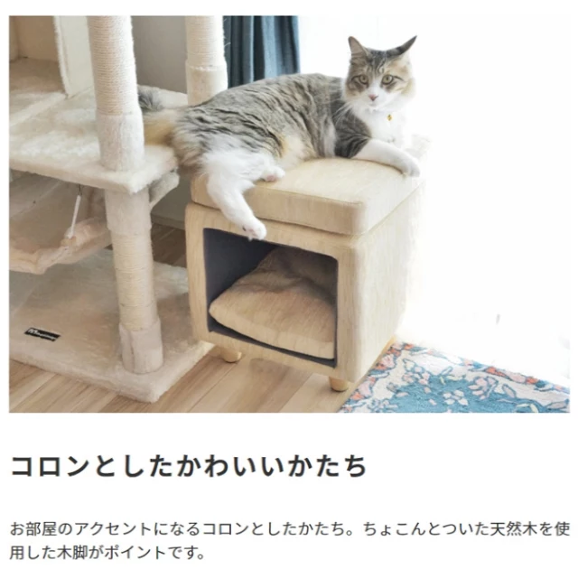 ペットハウススツール ファブリック素材×スクエア型🐈️🧡