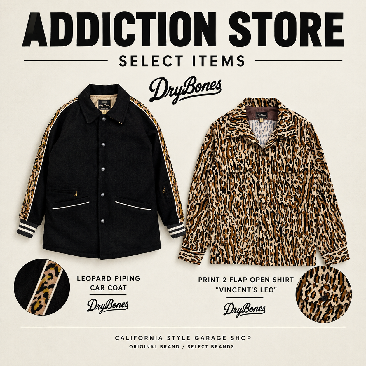 DRY BONES レオパードアイテム｜Car Coat＆VINCENT’S LEO