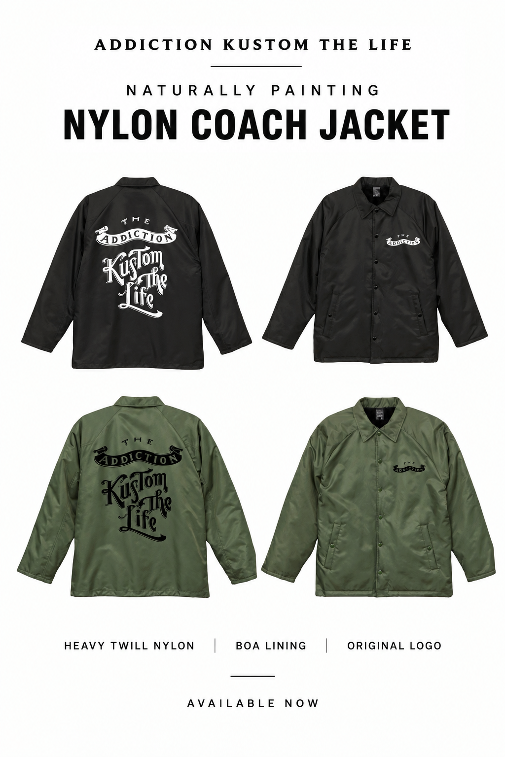 NATURALLY PAINTING NYLON COACH JACKET 再入荷予約受付開始