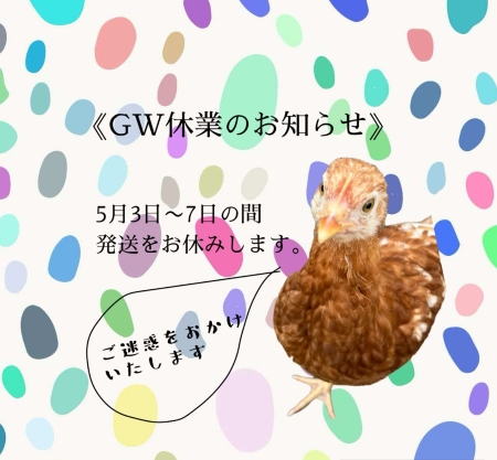 GW期間中（5月3日～7日）休業のお知らせ