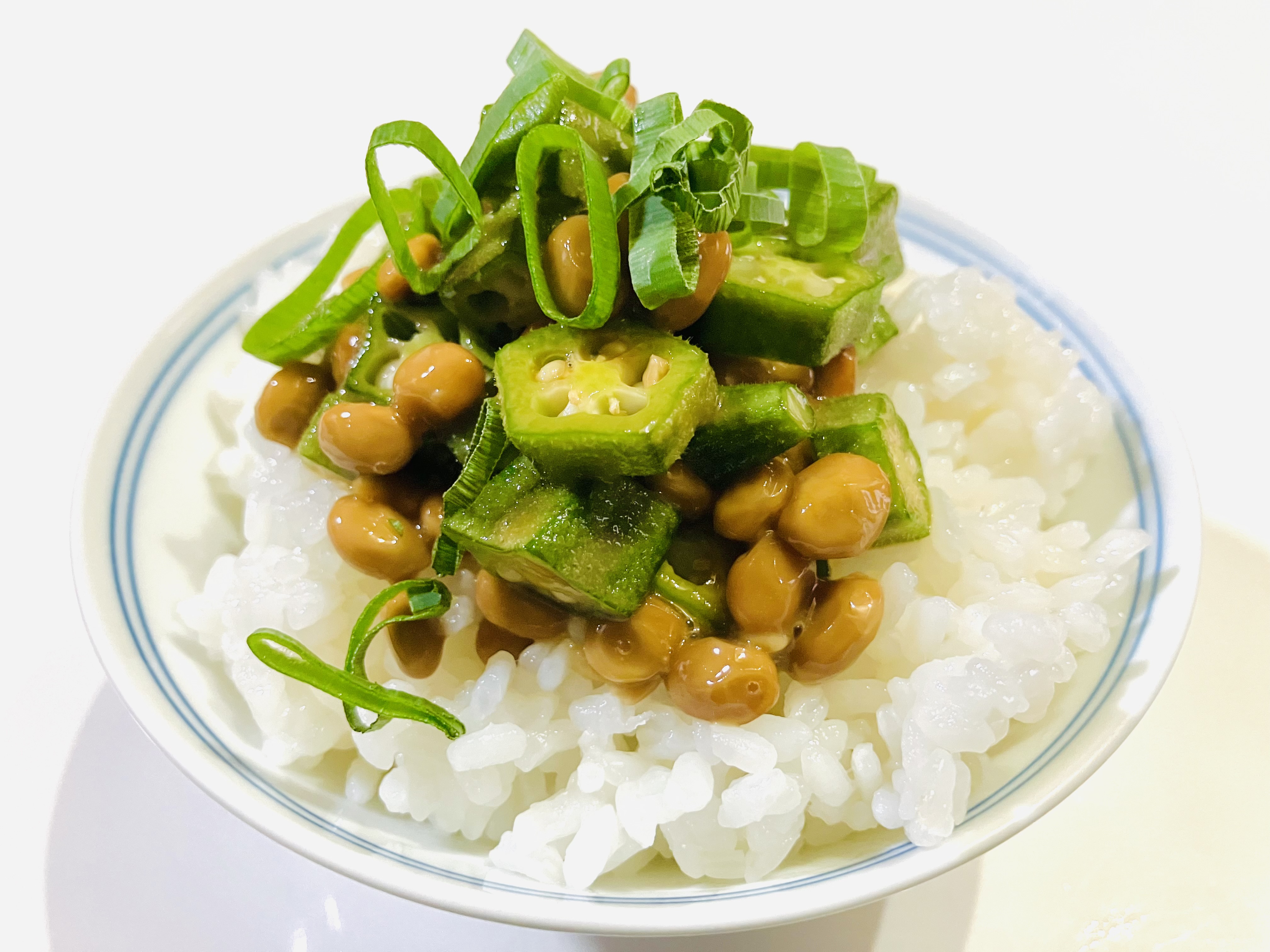 オクラ納豆ご飯♬