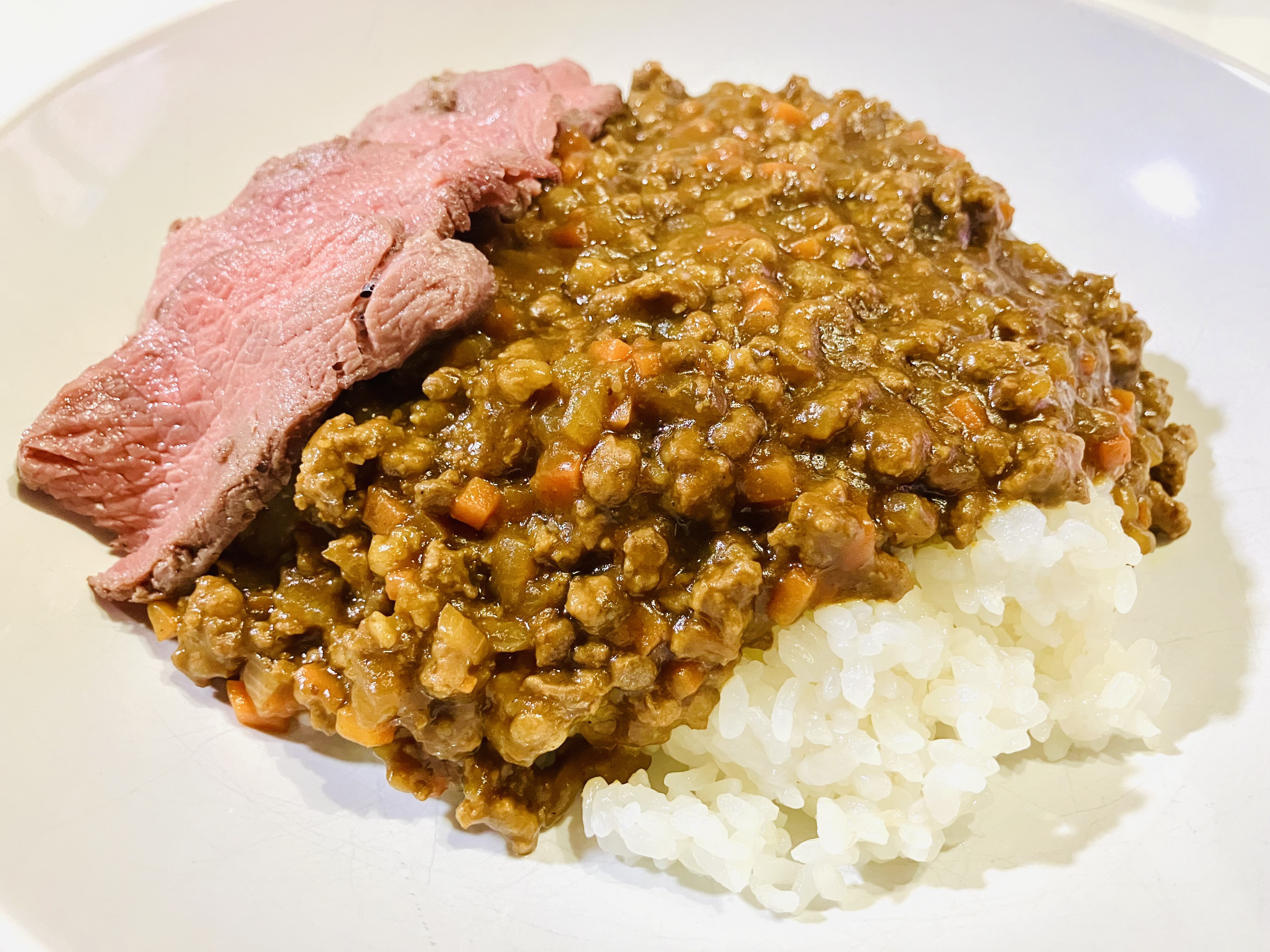 猪キーマカレー鹿肉添え♡